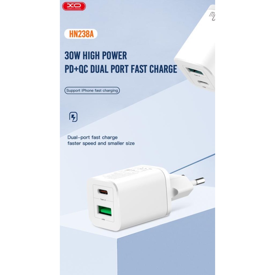 XO HN238A ΦΟΡΤΙΣΤΗΣ PD 30W mini, 2 ΘΥΡΕΣ - Image 2