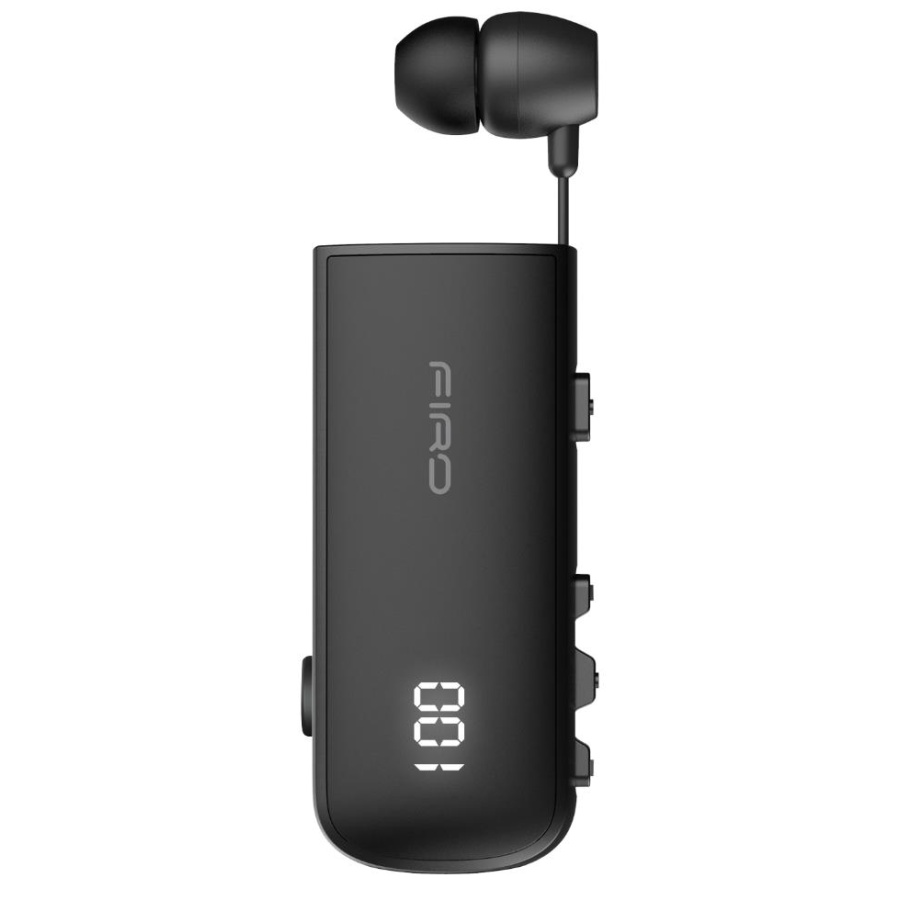 FIRO H16J BUSINESS BLUETOOTH RETRACTABLE EARPHONE ΜΕ ΟΘΟΝΗ, ΜΑΥΡΟ - Image 3