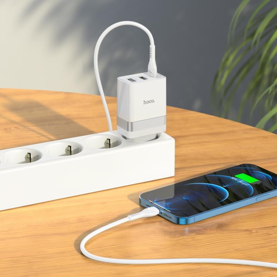 HOCO N21 PRO TOURER PD30W (2A1C) ΦΟΡΤΙΣΤΗΣ, 3 ΘΥΡΕΣ, ΛΕΥΚΟ, ΚΑΛΩΔΙΟ TYPE-C ΣΕ LIGHTNING - Image 3