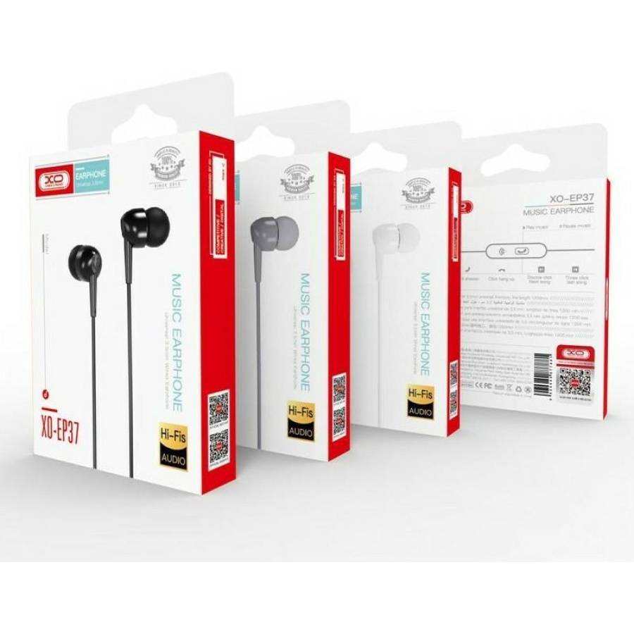 XO EP37 ΑΚΟΥΣΤΙΚΑ HANDSFREE 1,15Μ , ΜΑΥΡΟ - Image 2
