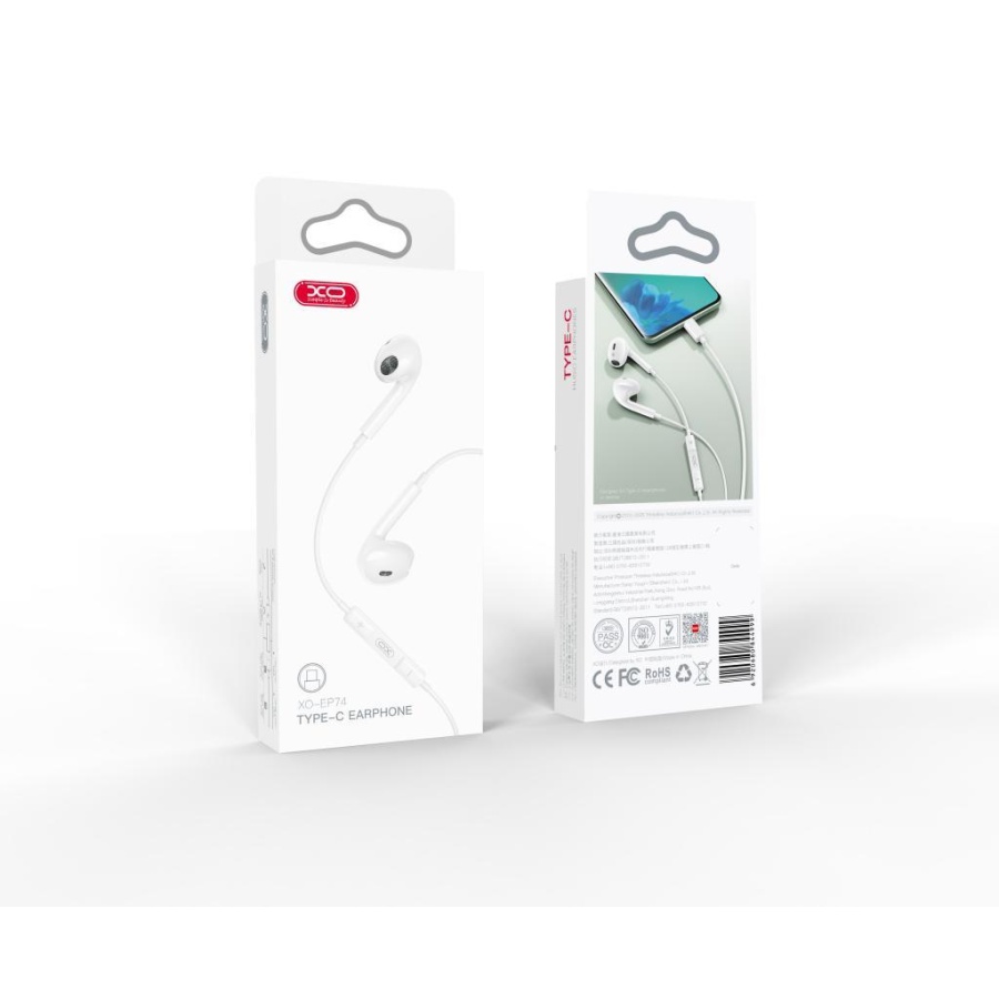 XO EP74 ΑΚΟΥΣΤΙΚΑ HANDSFREE TYPE-C, ΛΕΥΚΟ - Image 4