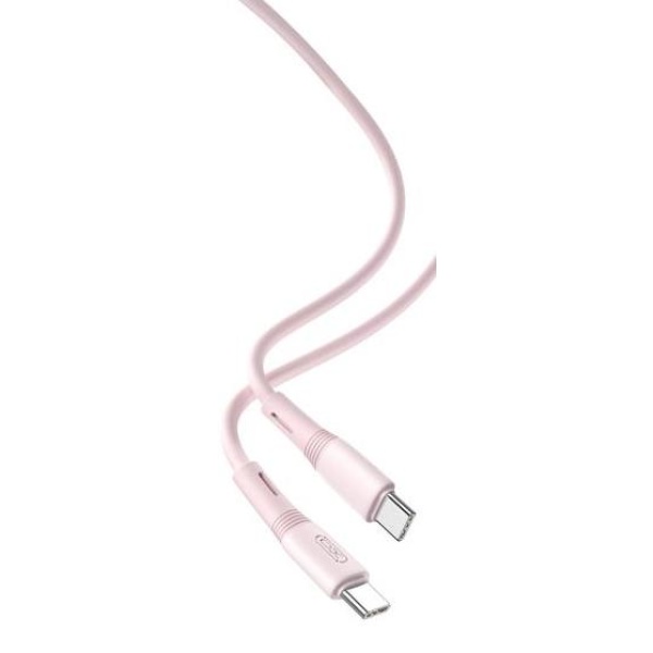 XO NB-Q226B ΚΑΛΩΔΙΟ ΦΟΡΤΙΣΗΣ SILICONE TYPE-C ΣΕ TYPE-C, 60W, ΡΟΖ