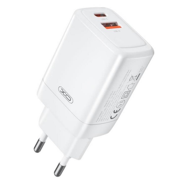 XO CE16 ΦΟΡΤΙΣΤΗΣ 45W GAΝ NITRIDE 1 ΘΥΡΑ USB + 1 ΘΥΡΑ PD, ΛΕΥΚΟΣ