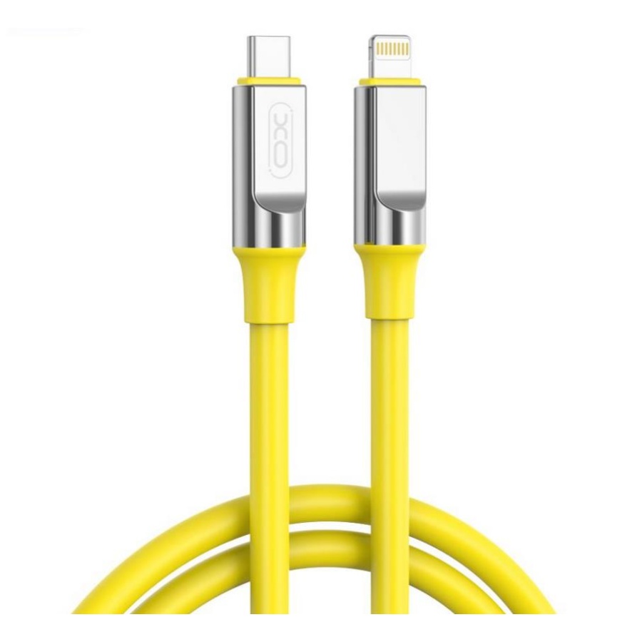 XO NB-Q252A PD 27W TYPE-C ΣΕ LIGHTNING ΚΑΛΩΔΙΟ ΦΟΡΤΙΣΗΣ ΣΙΛΙΚΟΝΗΣ, ΚΙΤΡΙΝΟ