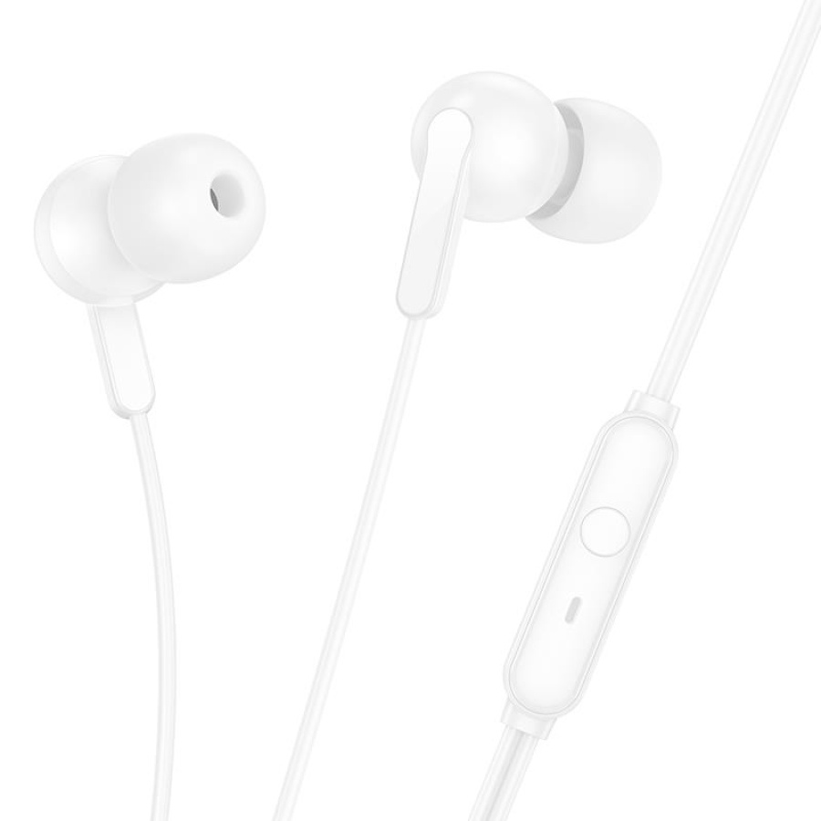 HOCO M124 ΑΚΟΥΣΤΙΚΑ 3.5MM JACK WIDE UNIVERSAL ΜΕ ΜΙΚΡΟΦΩΝΟ , ΛΕΥΚΑ - Image 2