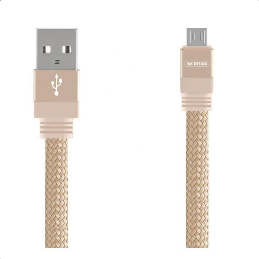 WK MAYAR MICRO USB ΚΑΛΩΔΙΟ ΦΟΡΤΙΣΗΣ & DATA 1m, GOLD