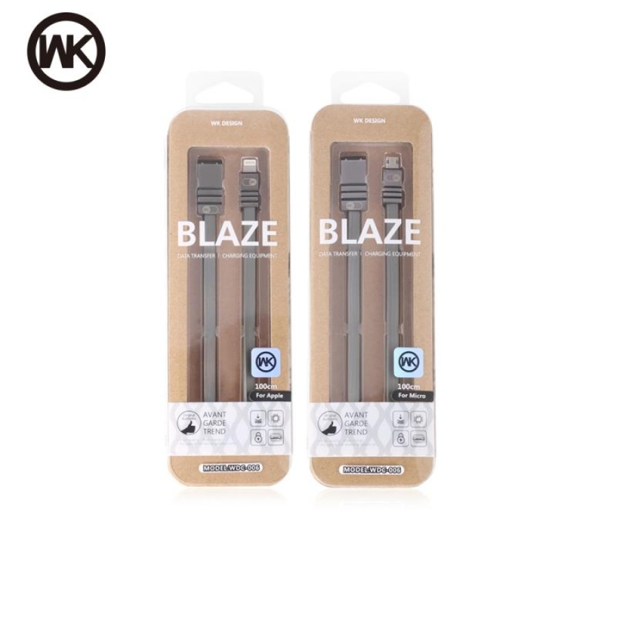 WK BLAZE MICRO USB ΚΑΛΩΔΙΟ ΦΟΡΤΙΣΗΣ & DATA 1m, GOLD - Image 2