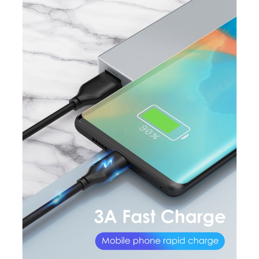 CABLETIME καλώδιο USB-C σε USB CT-CMAMN1, 3A, 480Mbps, 1m, μπλε - Image 3