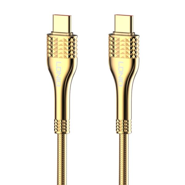 LDNIO καλώδιο USB-C σε USB-C LC651C, 65W, 1m, χρυσό