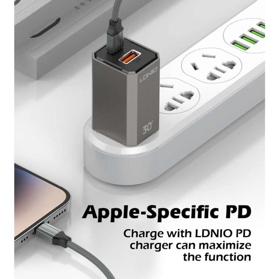 LDNIO καλώδιο Lightning σε USB-C LC441I, 30W PD, 1m, γκρι - Image 2