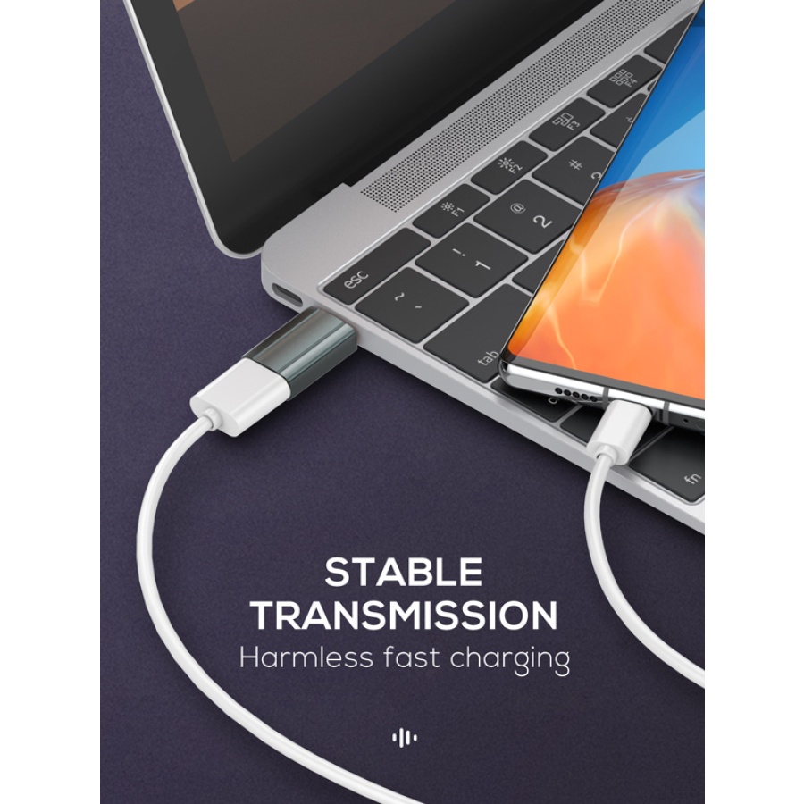 LDNIO αντάπτορας USB-C σε USB LC140, αρσενικό σε θηλυκό, γκρι - Image 4