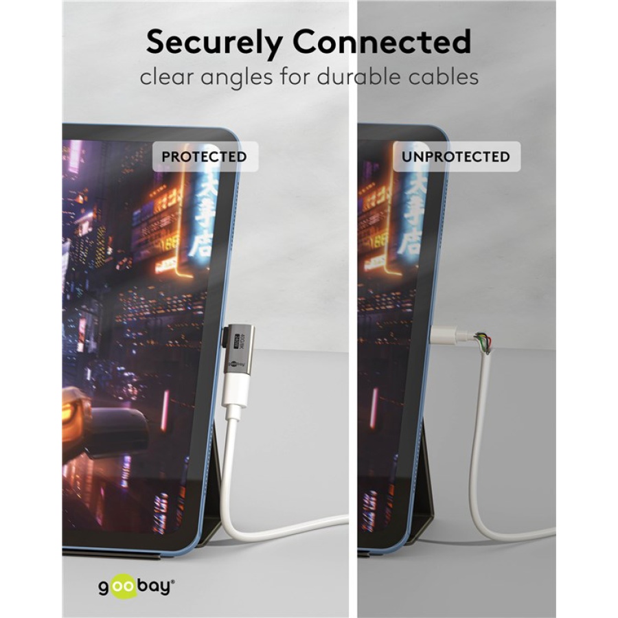 GOOBAY αντάπτορας USB-C 74441, γωνιακός 90°, USB4, 240W, 40Gbps, 8K, γκρι - Image 3