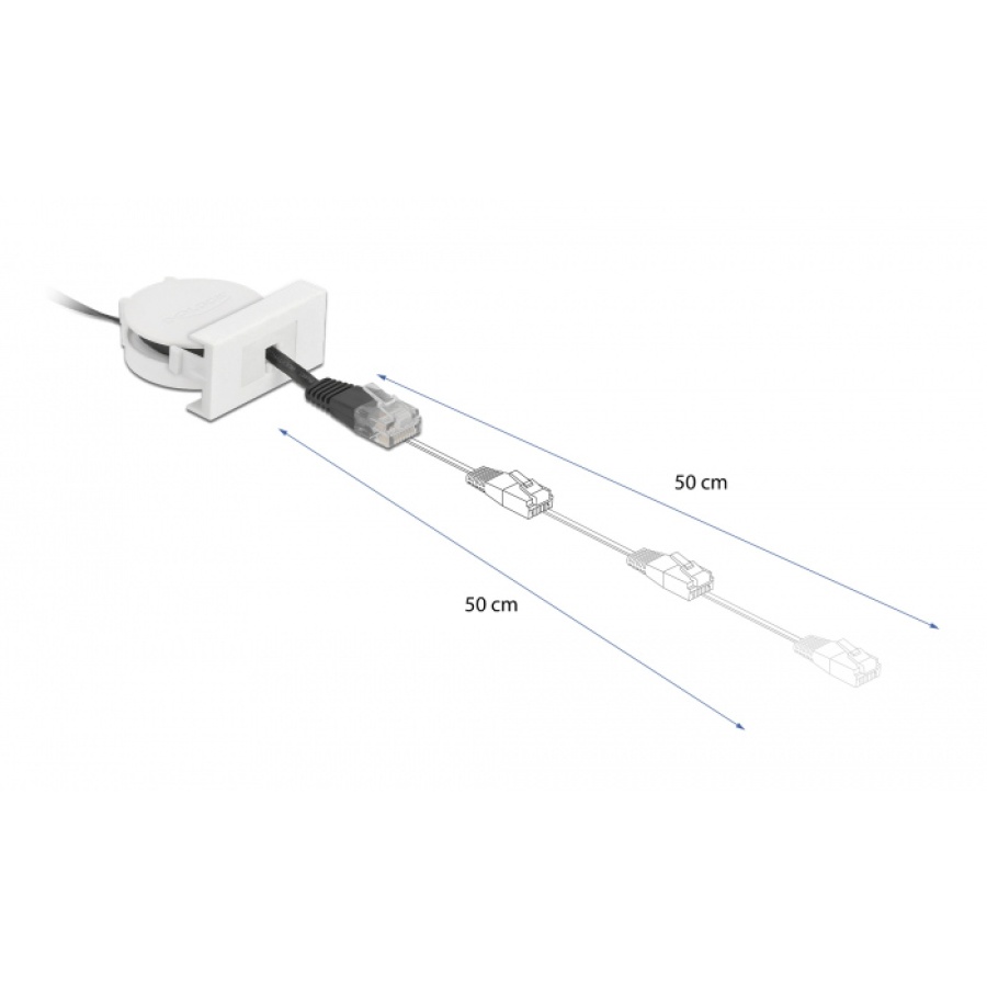 DELOCK module καλώδιο RJ45 Easy 45 81361 Cat.5e, ανασυρόμενο 50cm, μαύρο - Image 2