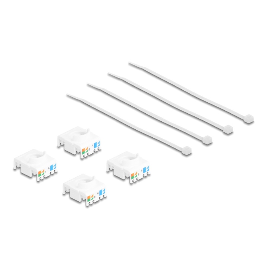 DELOCK Keystone module 86051, RJ45 σε LSA, Cat.6A UTP, λευκό, 4τμχ - Image 4