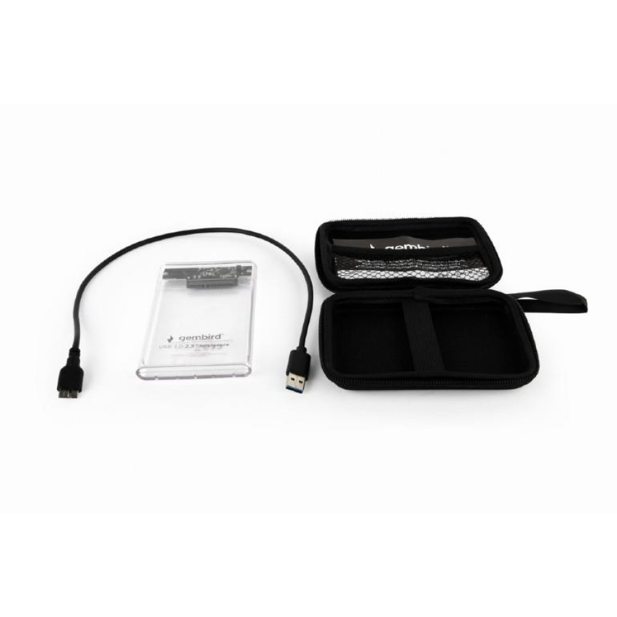 GEMBIRD ΘΗΚΗ ΓΙΑ HDD 2.5" USB 3.0 ΔΙΑΦΑΝΗ ΓΙΑ ΔΙΣΚΟ 9.5ΜΜ - Image 2