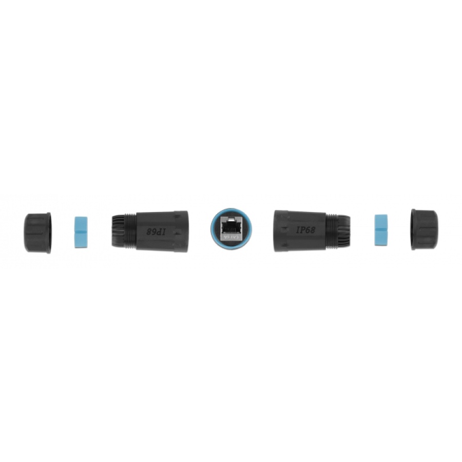 DELOCK αδιάβροχος αμφίδρομος σύνδεσμος RJ45 Cat.6A 86693, μπλε - Image 3
