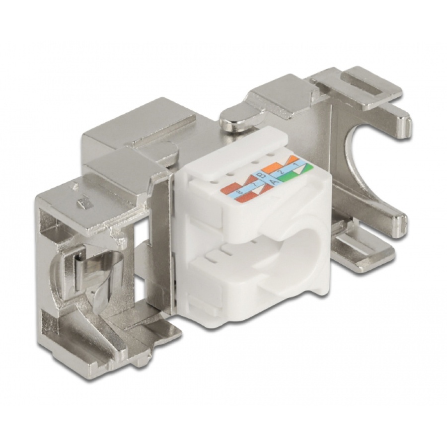 DELOCK keystone module RJ45 σε LSA 180° 87036, Cat.6A, ασημί - Image 2