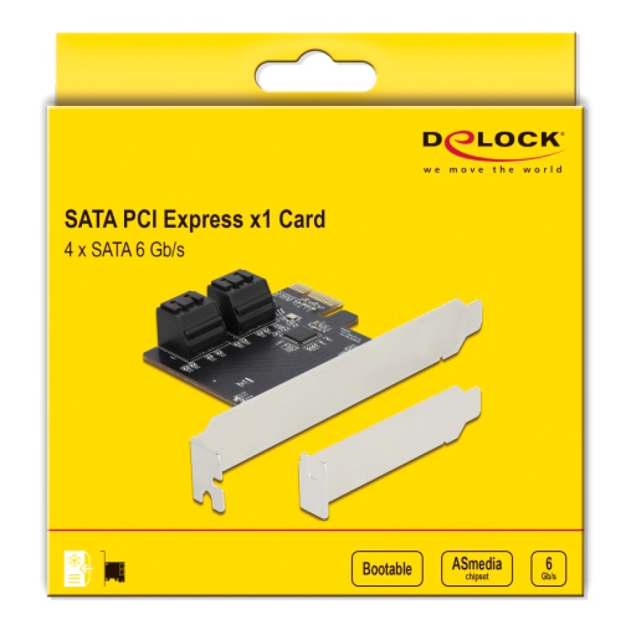 DELOCK κάρτα επέκτασης PCIe σε 4x SATA 90010, 6Gb/s, Low Profile - Image 3