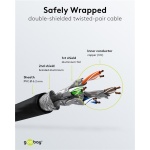 GOOBAY καλώδιο δικτύου 91572, CAT 7 S/FTP, copper, 500MHz, 0.25m, μαύρο - Image 4