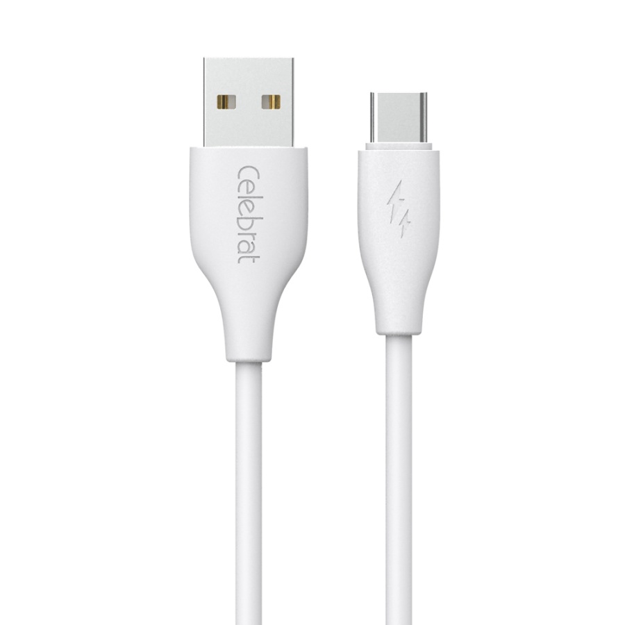 CELEBRAT καλώδιο USB-C σε USB CB-31A, 3A, 480Mbps, 1m, λευκό - Image 3