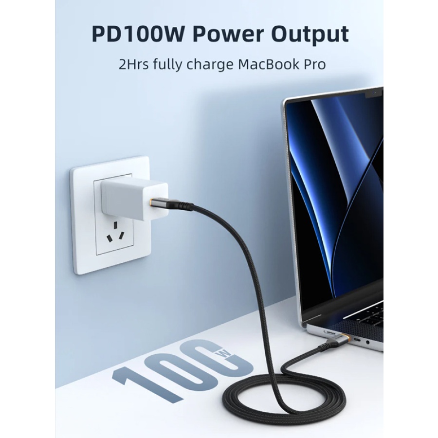 CABLETIME καλώδιο USB-C CT-CM100, 100W PD, 2m, μαύρο - Image 2