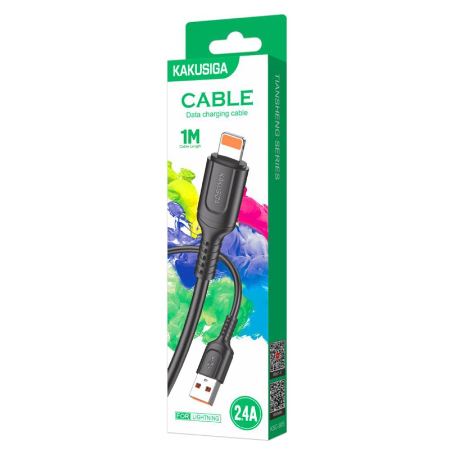 KAKUSIGA καλώδιο Lightning σε USB KSC-805, 2.4A, 480Mbps, 1m, μαύρο - Image 4