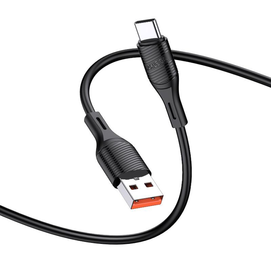 KAKUSIGA καλώδιο USB-C σε USB KSC-953, σιλικόνης, 3A, 480Mbps, 1m, μαύρο - Image 3