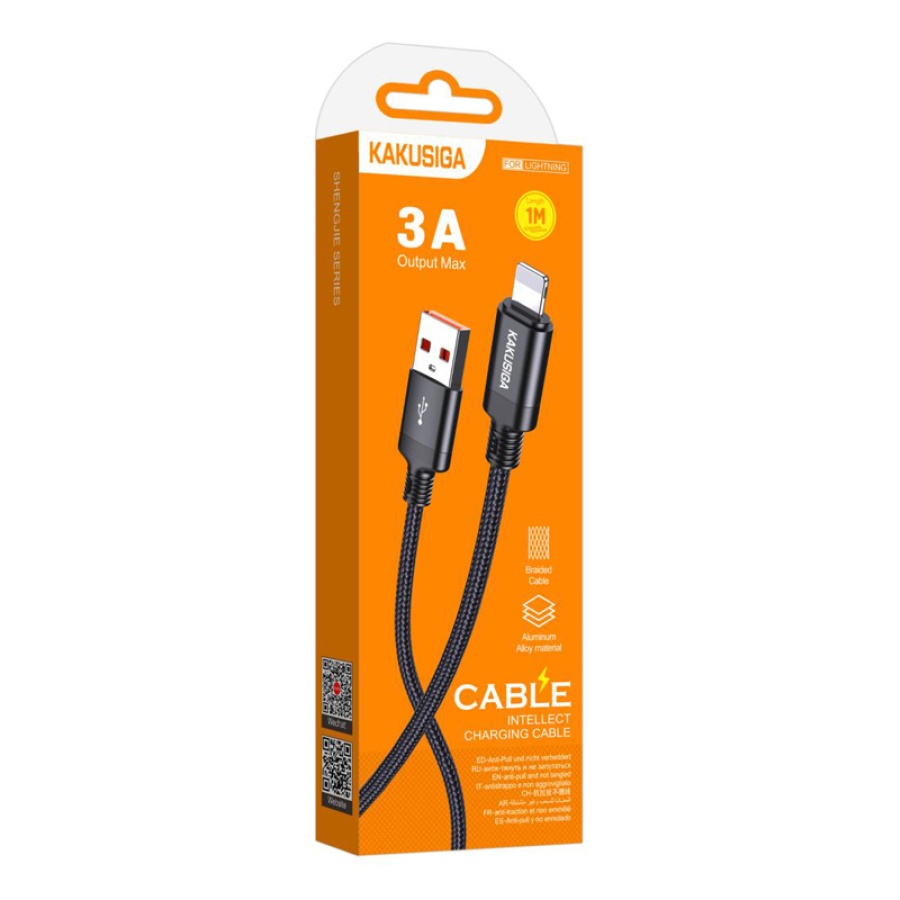 KAKUSIGA καλώδιο Lightning σε USB KSC-970, 3A, 480Mbps, 1m, μαύρο - Image 4