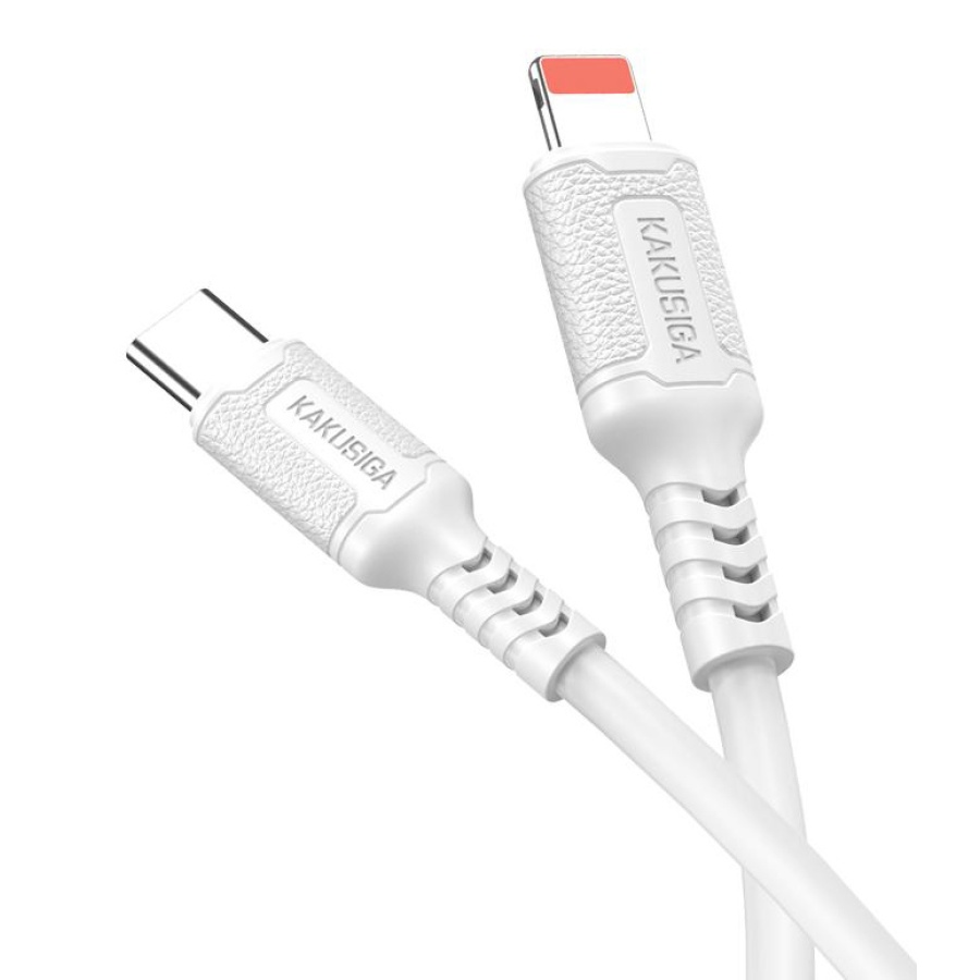 KAKUSIGA καλώδιο Lightning σε USB-C KSC-984, σιλικόνης, 27W, 480Mbps, 1m, λευκό - Image 3