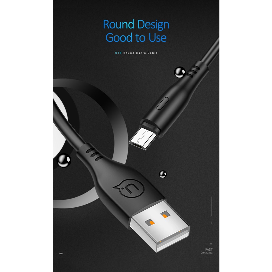 USAMS καλώδιο Micro USB σε USB US-SJ268, 2A, 1m, μαύρο - Image 4