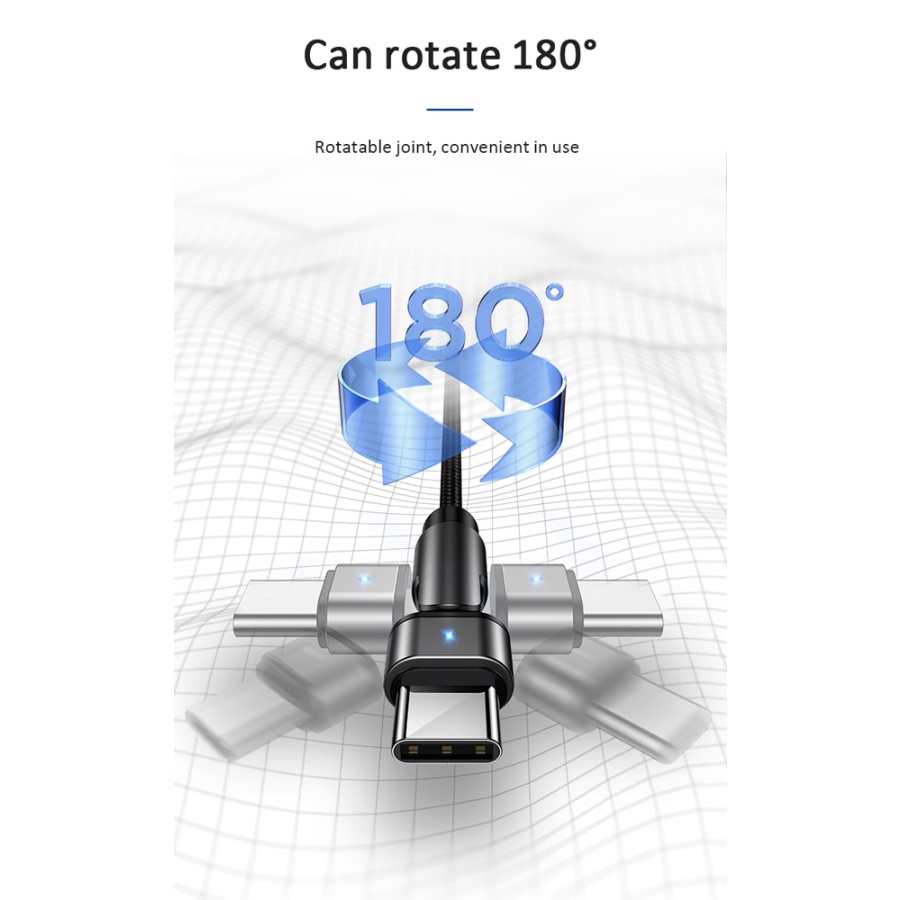 USAMS καλώδιο USB-C σε USB SJ477, περιστρεφόμενο βύσμα, 2A, 1m, πράσινο - Image 2