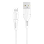 USAMS καλώδιο USB σε Lightning US-SJ500, 2A, 1m, λευκό