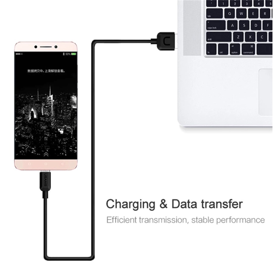 USAMS καλώδιο USB σε USB-C US-SJ099 U-Turn, 2.1A, 1m, μαύρο - Image 4