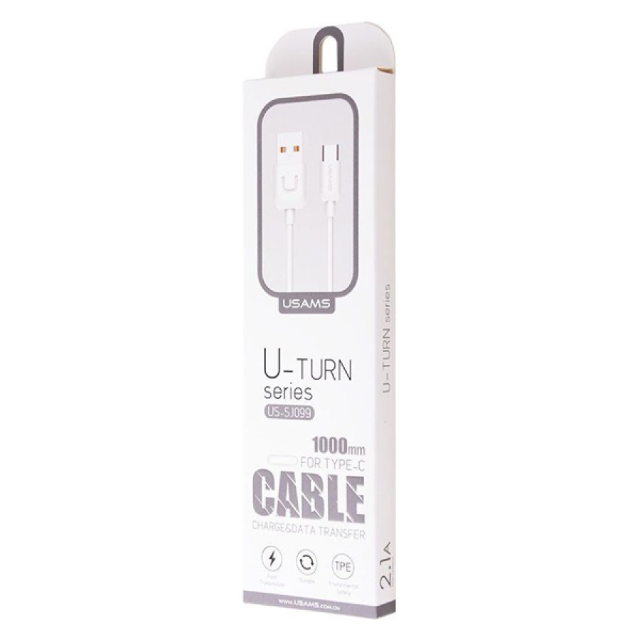USAMS καλώδιο USB-C σε USB US-SJ099, 2.1A, 1m, λευκό - Image 2