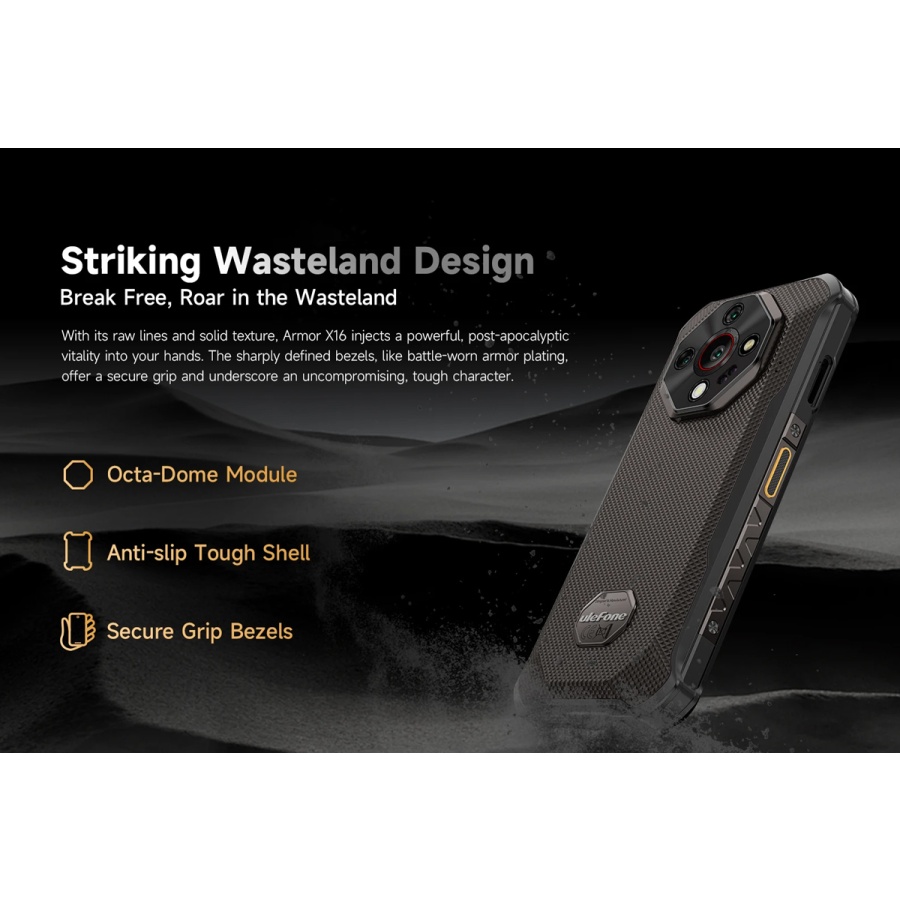 ULEFONE smartphone Armor X16, 6.56", 6/128GB, 10360mAh, IP68/IP69K/MIL-STD-810H, μαύρο - Image 10
