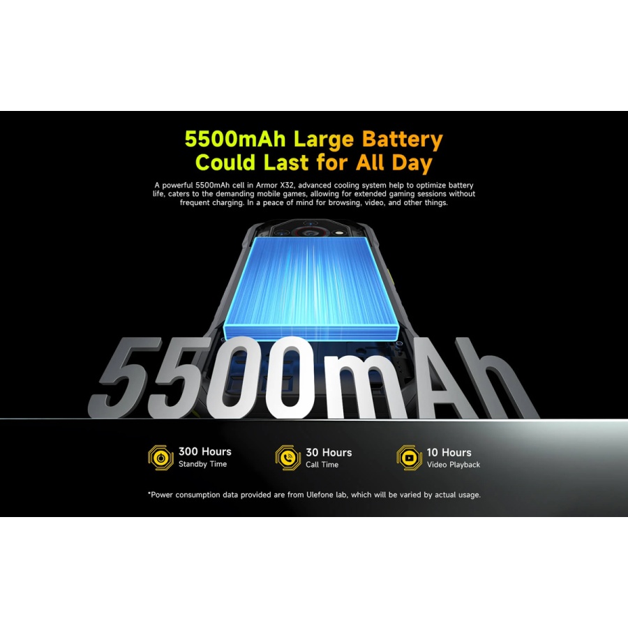 ULEFONE smartphone Armor X32, 5.65", 6/128GB, 5500mAh, IP68/IP69K, μαύρο - Image 3