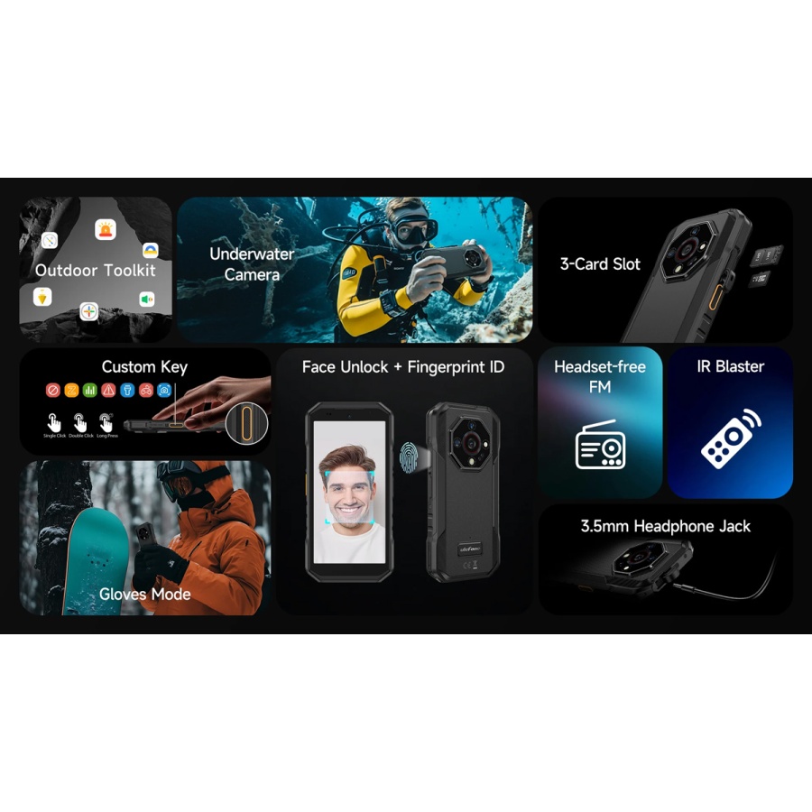 ULEFONE smartphone Armor X32 Pro, 5.65", 8/256GB, 5G, 5500mAh, IP68/IP69K, μαύρο - Image 8