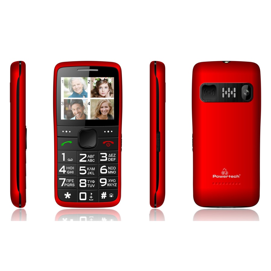 POWERTECH Κινητό Τηλέφωνο Sentry Eco PTM-25, SOS Call, με φακό, κόκκινο - Image 2