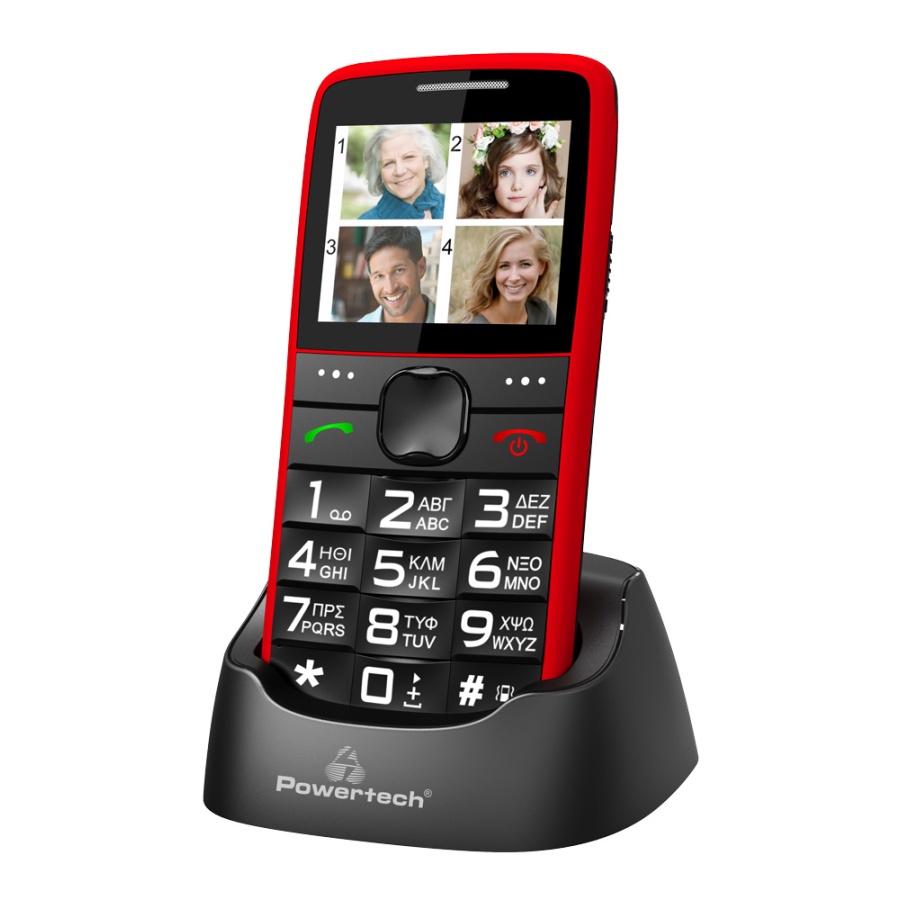 POWERTECH Κινητό Τηλέφωνο Sentry Eco PTM-25, SOS Call, με φακό, κόκκινο - Image 3