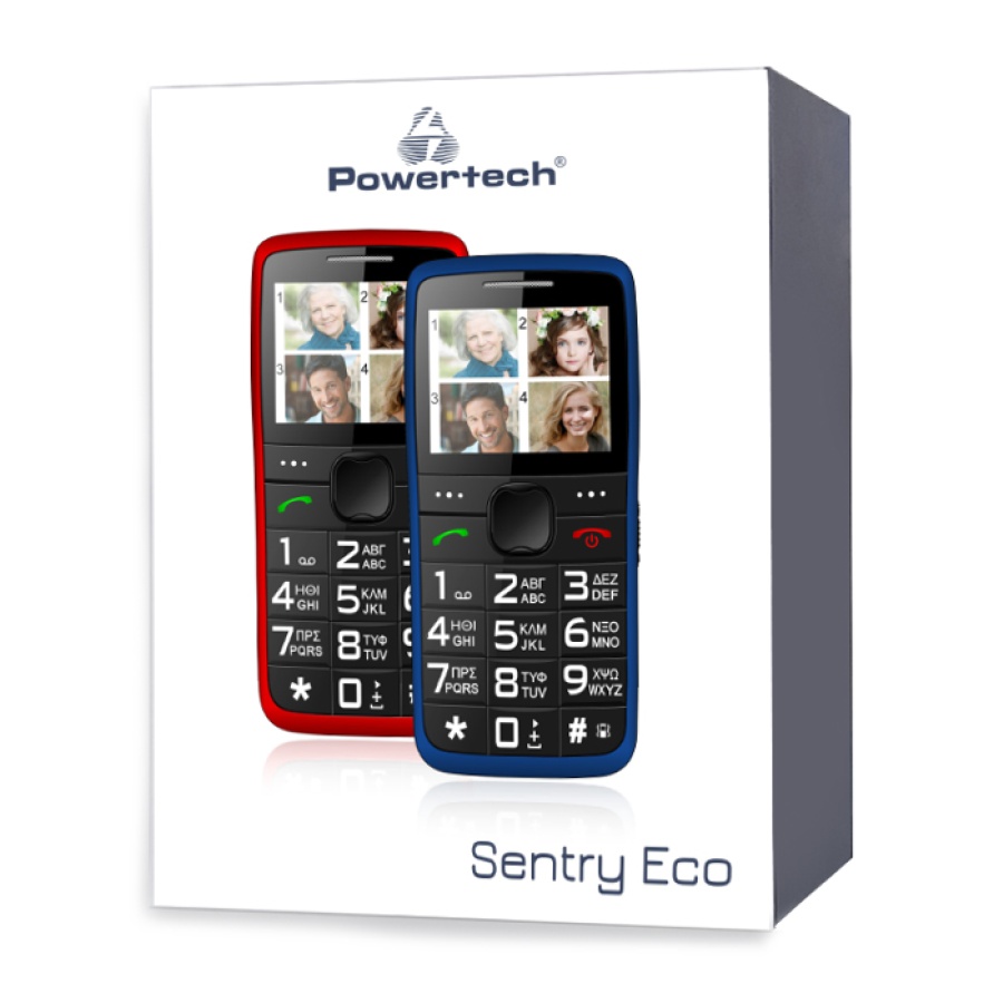 POWERTECH Κινητό Τηλέφωνο Sentry Eco PTM-25, SOS Call, με φακό, κόκκινο - Image 4