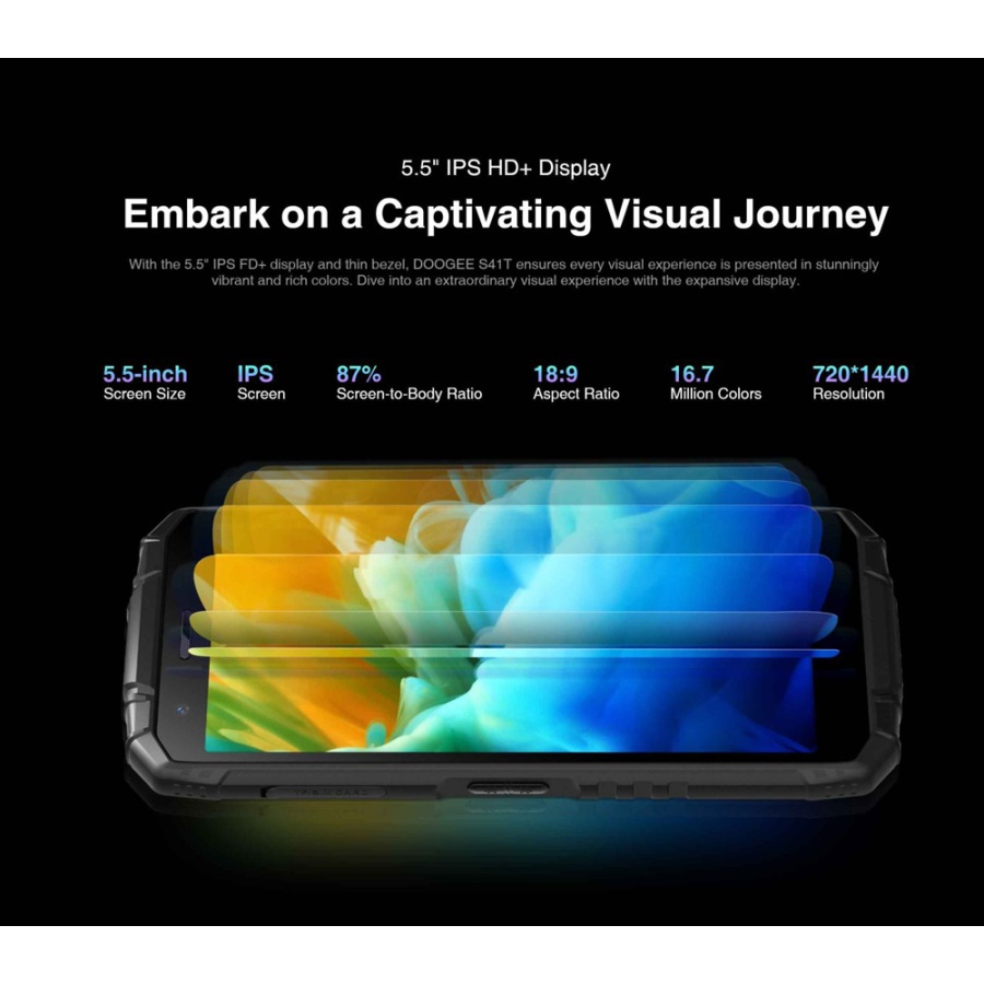 DOOGEE smartphone S41T, 5.5", 4/64GB, 6300mAh, IP68/IP69K, πορτοκαλί - Image 5