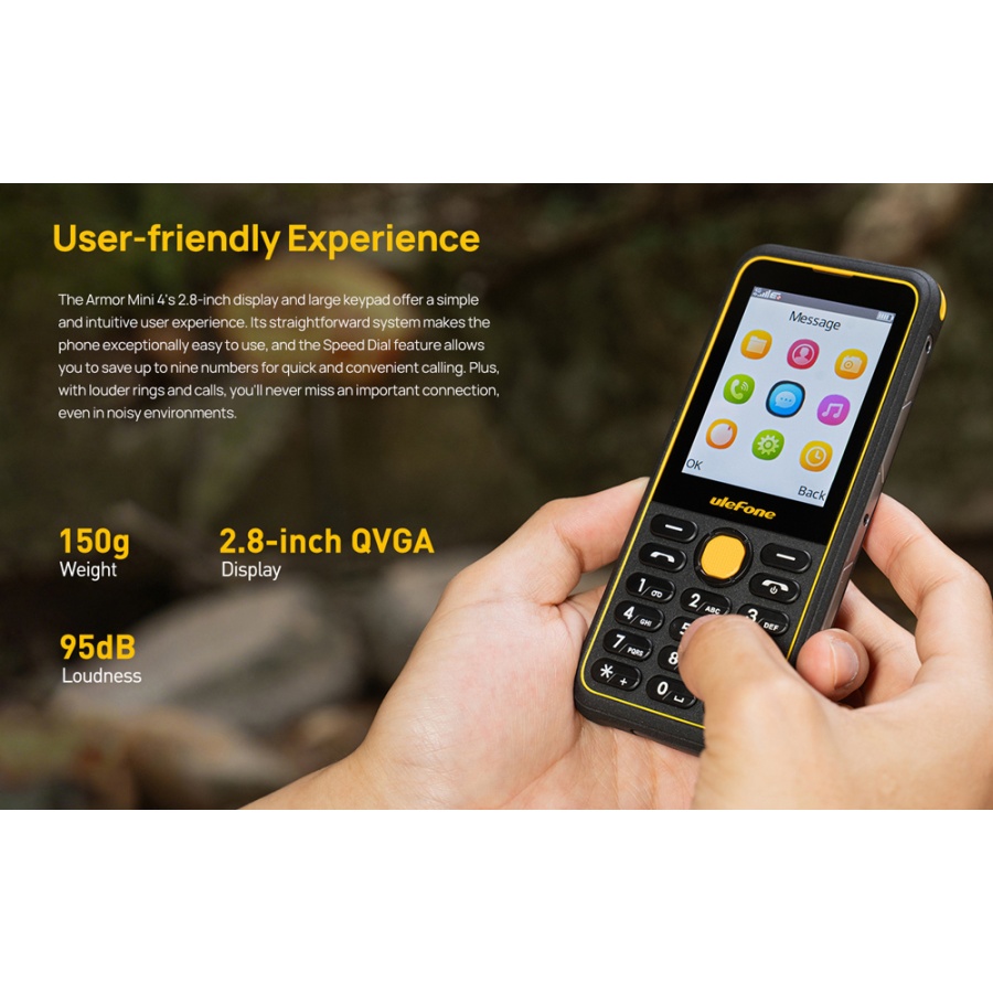 ULEFONE κινητό τηλέφωνο Armor Mini 4, IP68, 2.8", dual SIM, 4G, μαύρο - Image 5