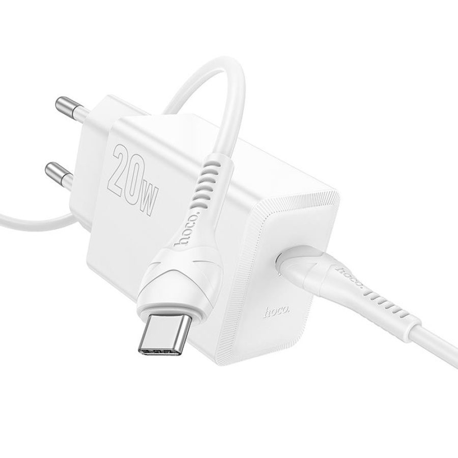 HOCO N68 NEUVO ΦΟΡΤΙΣΤΗΣ, TYPE-C TO TYPE-C, 20W,  ΛΕΥΚΟ - Image 2