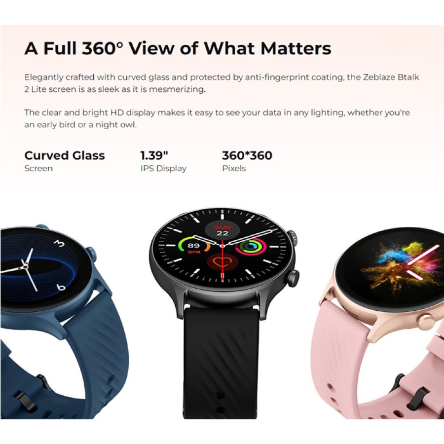 ZEBLAZE smartwatch Btalk 2 Lite, heart rate, 1.39" IPS, IP68, μπλε - Image 3