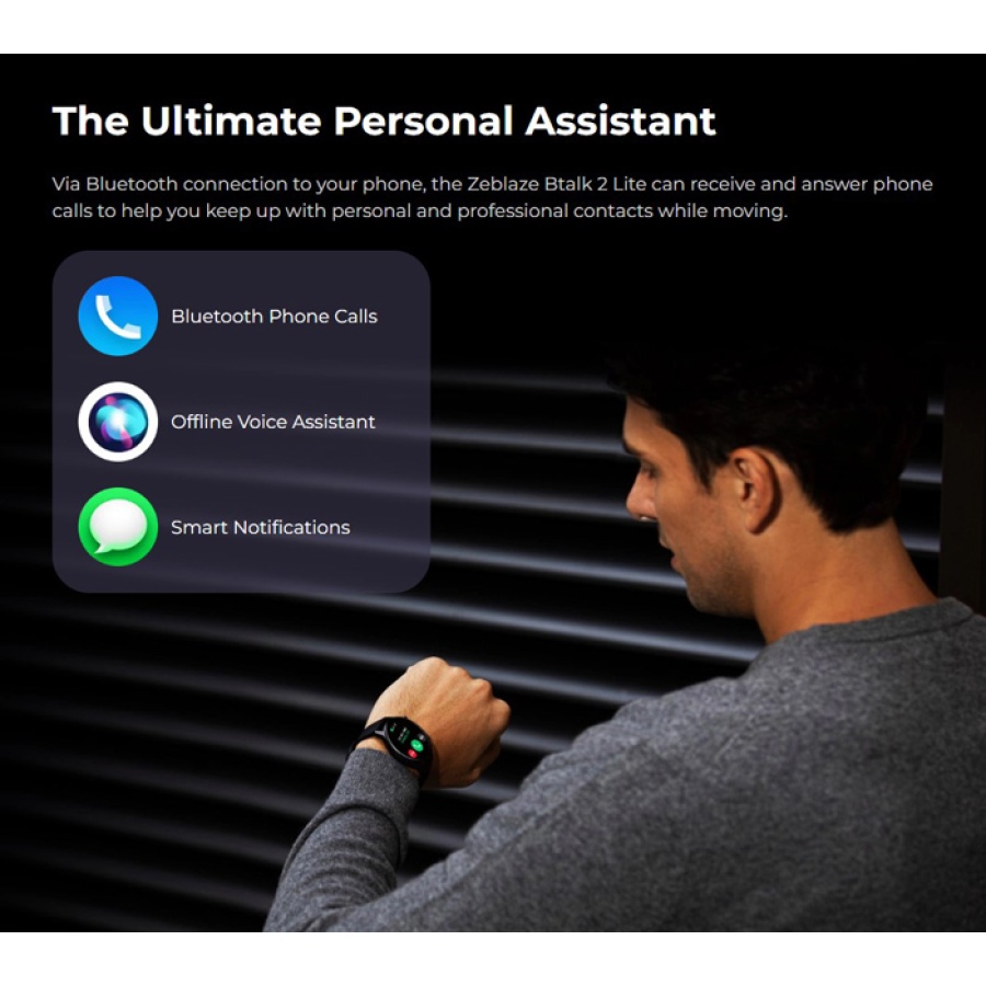 ZEBLAZE smartwatch Btalk 2 Lite, heart rate, 1.39" IPS, IP68, μπλε - Image 4