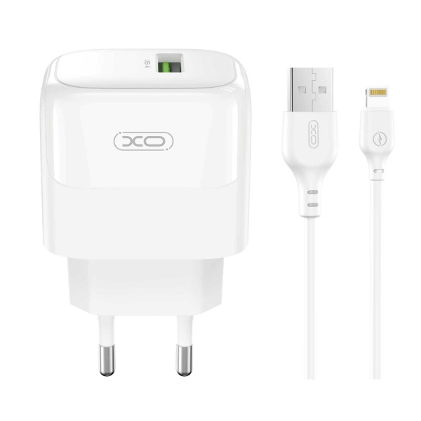 XO L135 ΦΟΡΤΙΣΤΗΣ 18W, ΜΕ ΚΑΛΩΔΙΟ LIGHTNING, ΛΕΥΚΟΣ