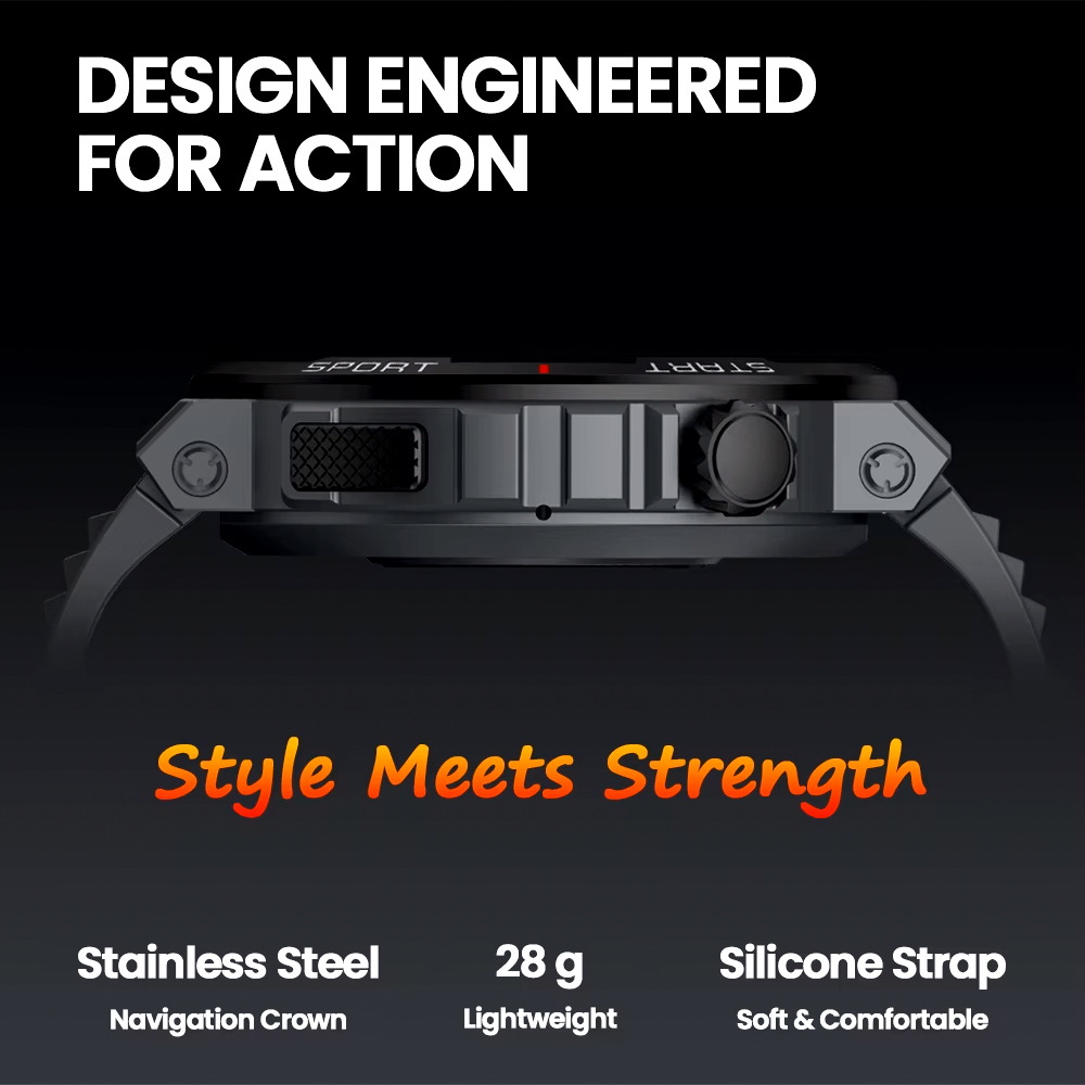 ZEBLAZE smartwatch Ares 3 Plus, heart rate, 1.43" AMOLED, IP68, μαύρο - Image 2