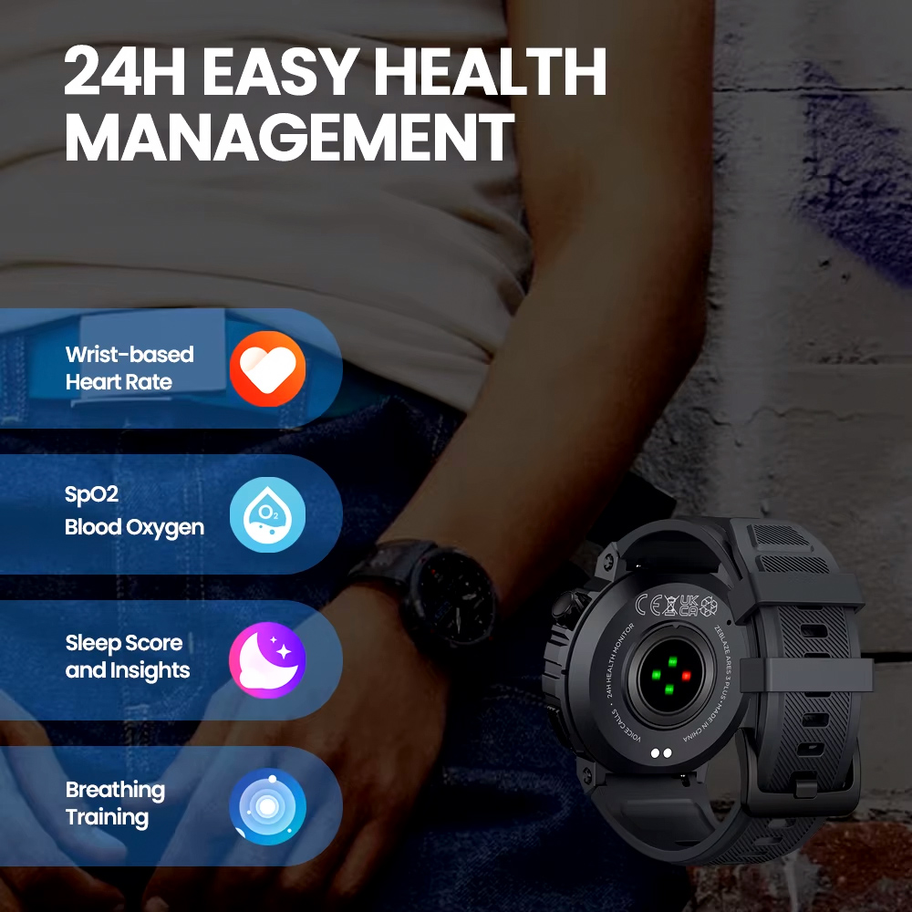 ZEBLAZE smartwatch Ares 3 Plus, heart rate, 1.43" AMOLED, IP68, μαύρο - Image 4