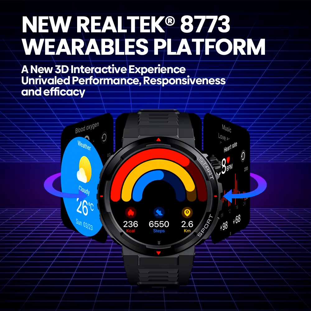 ZEBLAZE smartwatch Ares 3 Plus, heart rate, 1.43" AMOLED, IP68, μαύρο - Image 6