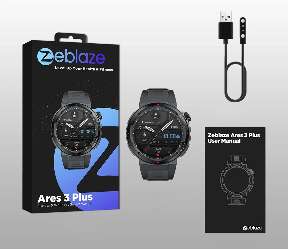 ZEBLAZE smartwatch Ares 3 Plus, heart rate, 1.43" AMOLED, IP68, μαύρο - Image 9
